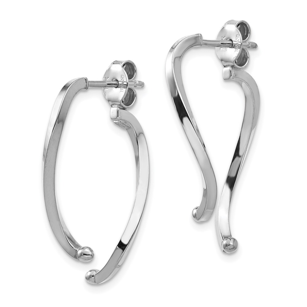 14K White Gold Polished Earrings Image 2 Raleigh Diamond Fine Jewelry Raleigh, NC