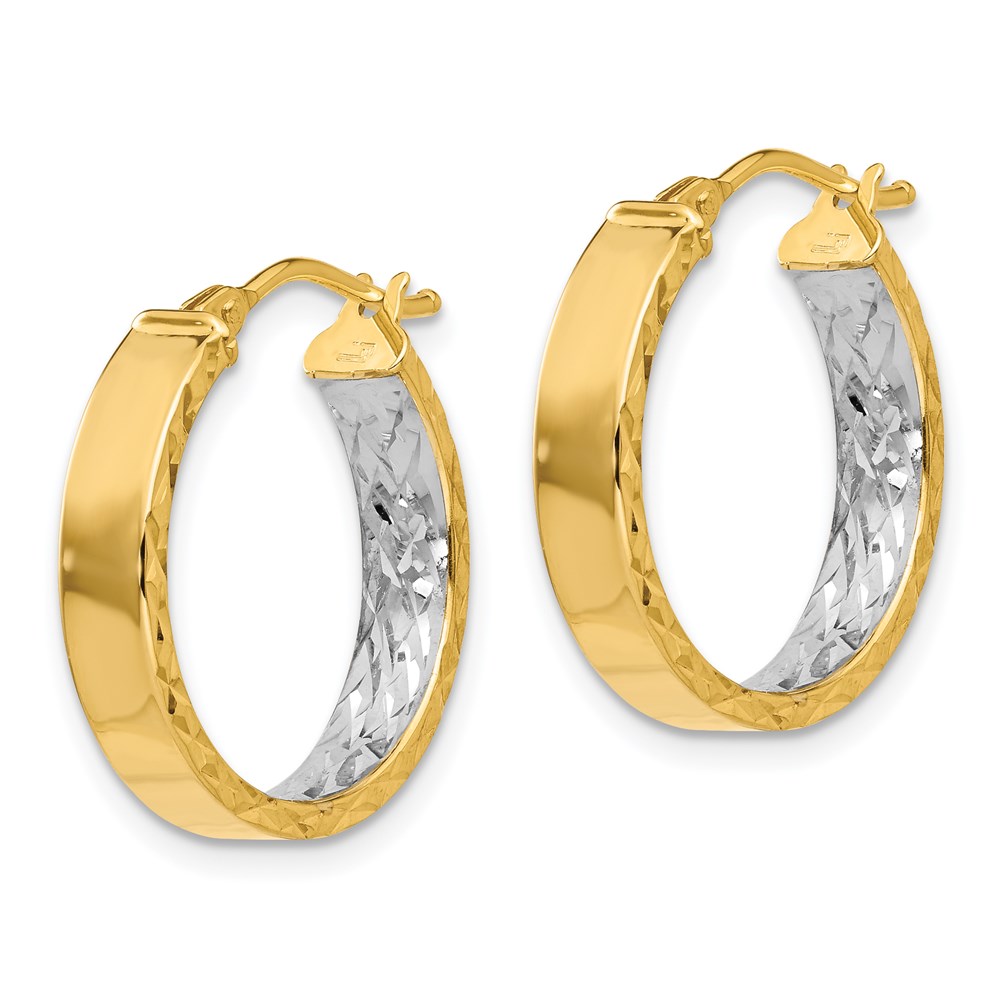 14K Yellow Gold Polished Hoop Earrings Image 2 Brummitt Jewelry Design Studio LLC Raleigh, NC