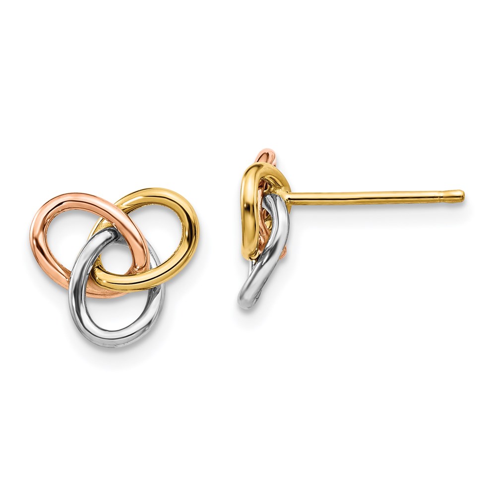 14K Tri-Color Gold Polished Earrings Brummitt Jewelry Design Studio LLC Raleigh, NC