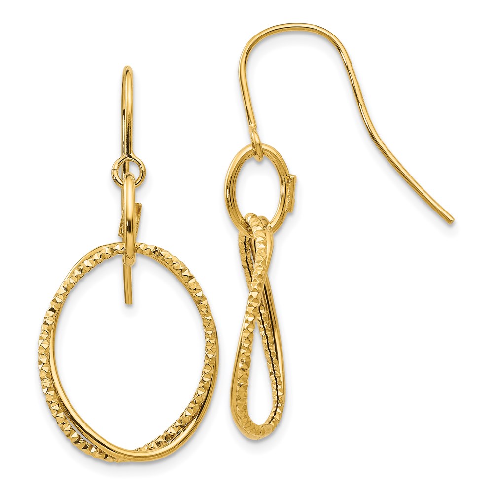 Perfect Jewelry Gift Leslies 14k Diamond-cut Dangle Leverback Earrings
