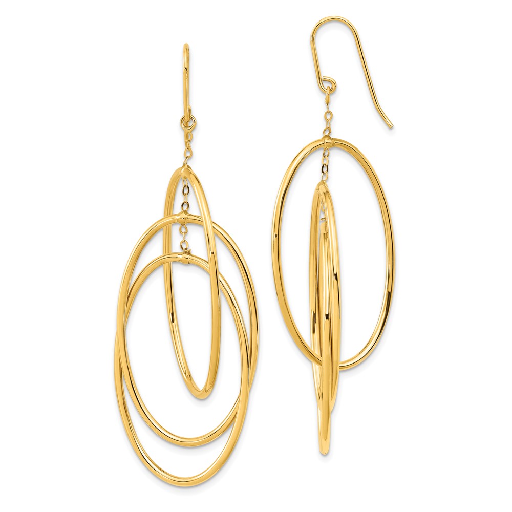 14K Yellow Gold Polished Dangle Earrings Brummitt Jewelry Design Studio LLC Raleigh, NC