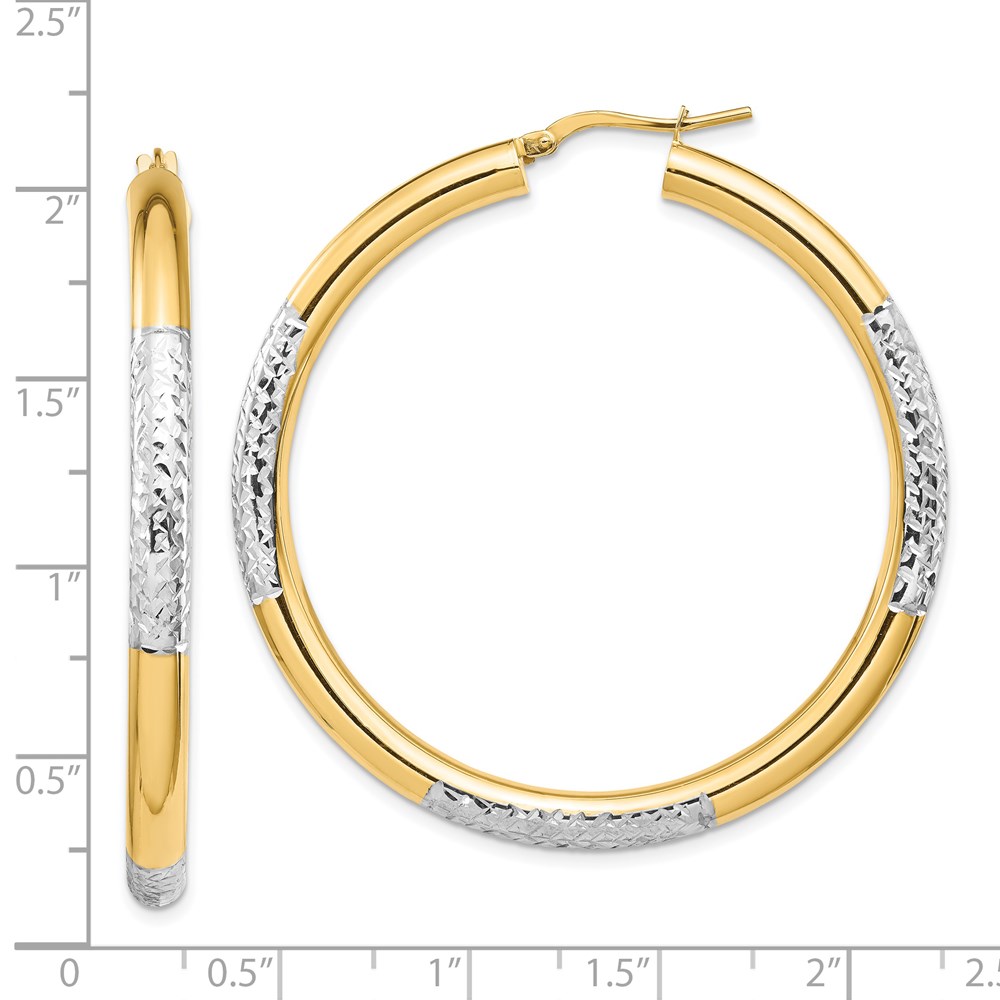 14K Yellow Gold Polished Hoop Earrings Image 3 Brummitt Jewelry Design Studio LLC Raleigh, NC