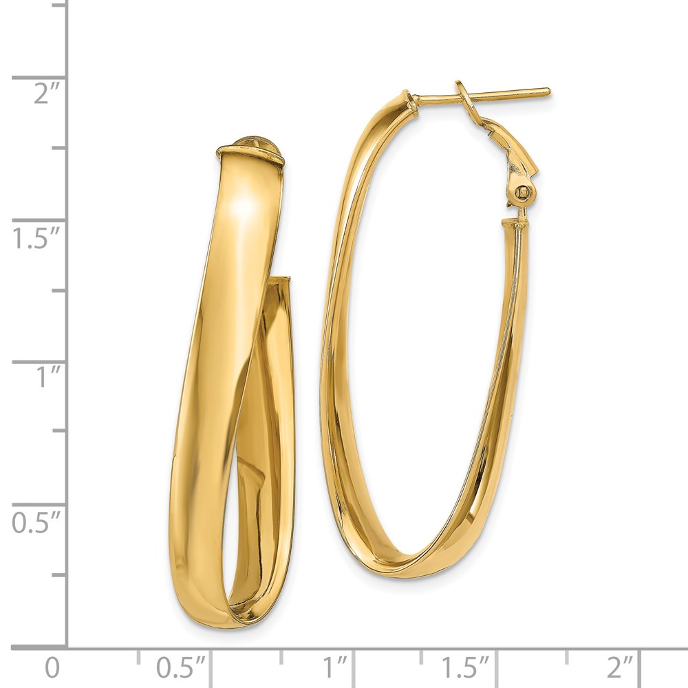 Top 10 Jewelry Gift Leslies 14k Polished Twisted Oval Hoop Earrings Top 10 Jewelry Gift Leslies 14k Polished Twisted Oval Hoop Earrings