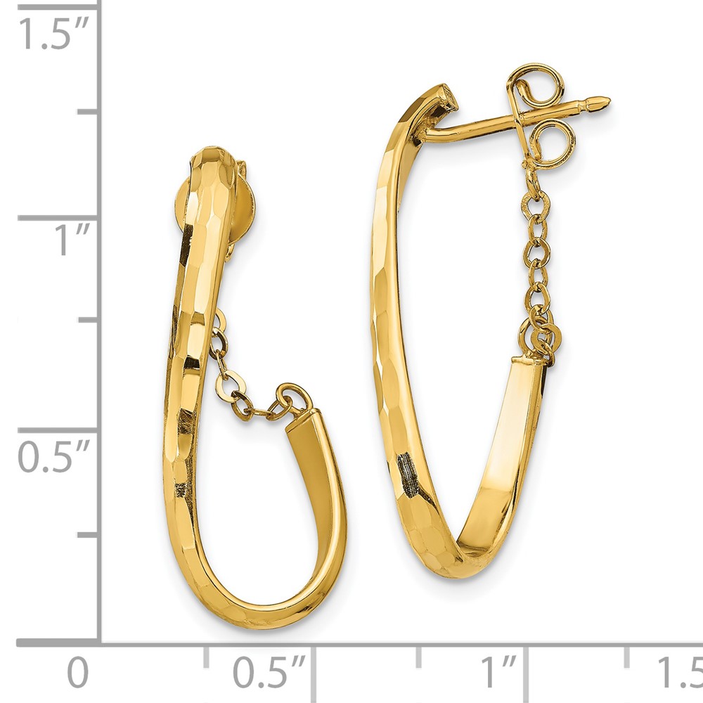 14K Yellow Gold Polished Dangle Earrings Image 3 Raleigh Diamond Fine Jewelry Raleigh, NC