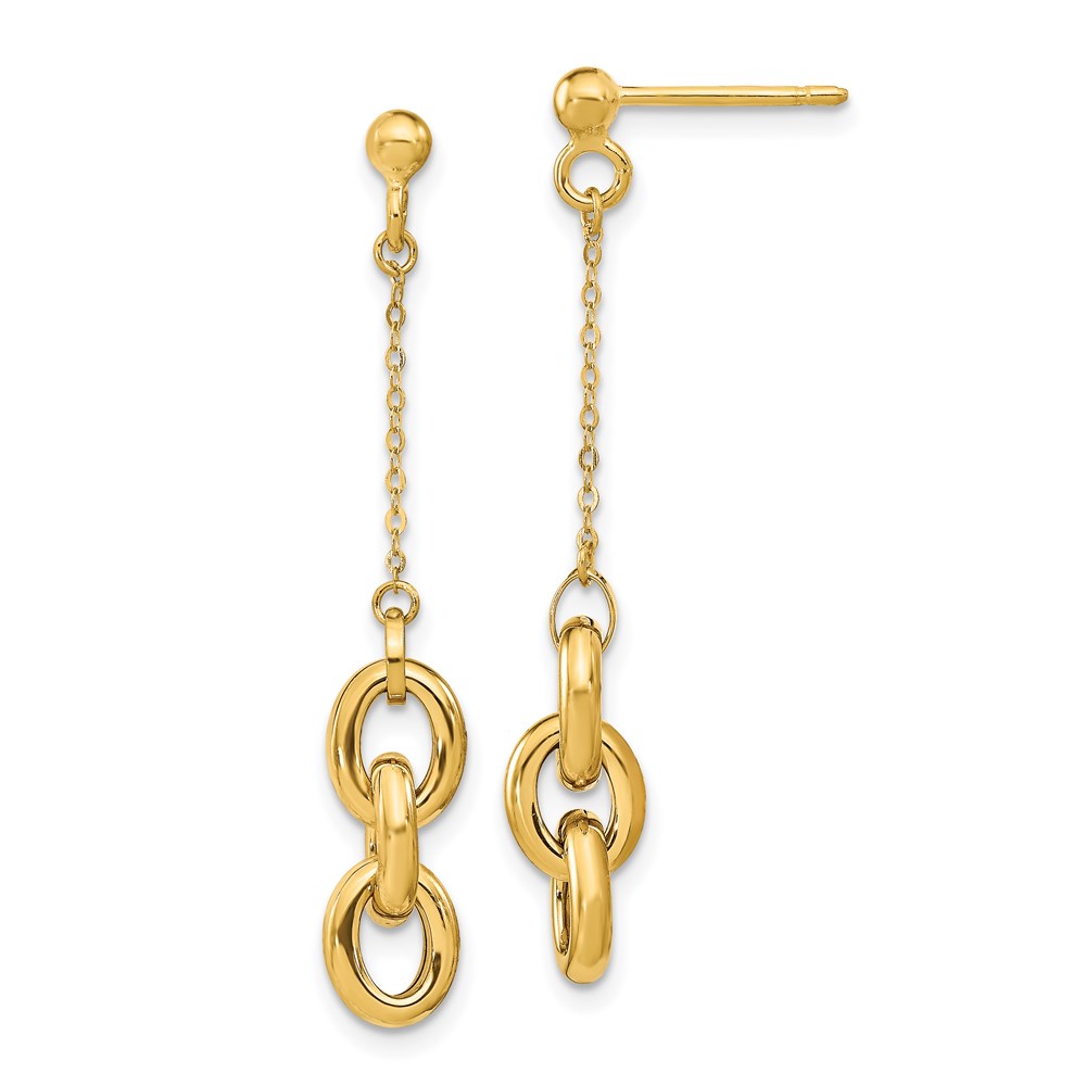 14K Yellow Gold Polished Dangle Earrings Brummitt Jewelry Design Studio LLC Raleigh, NC