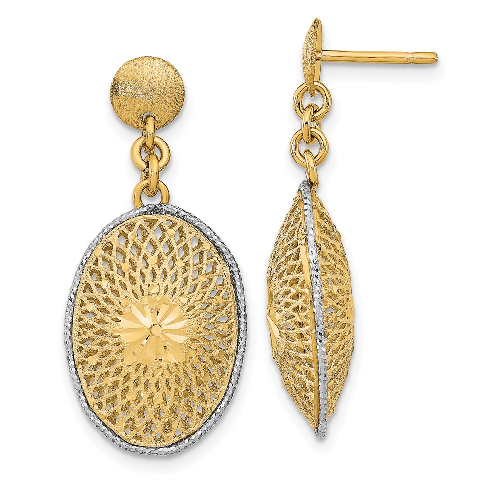 14K Yellow Gold Dangle Earrings Raleigh Diamond Fine Jewelry Raleigh, NC