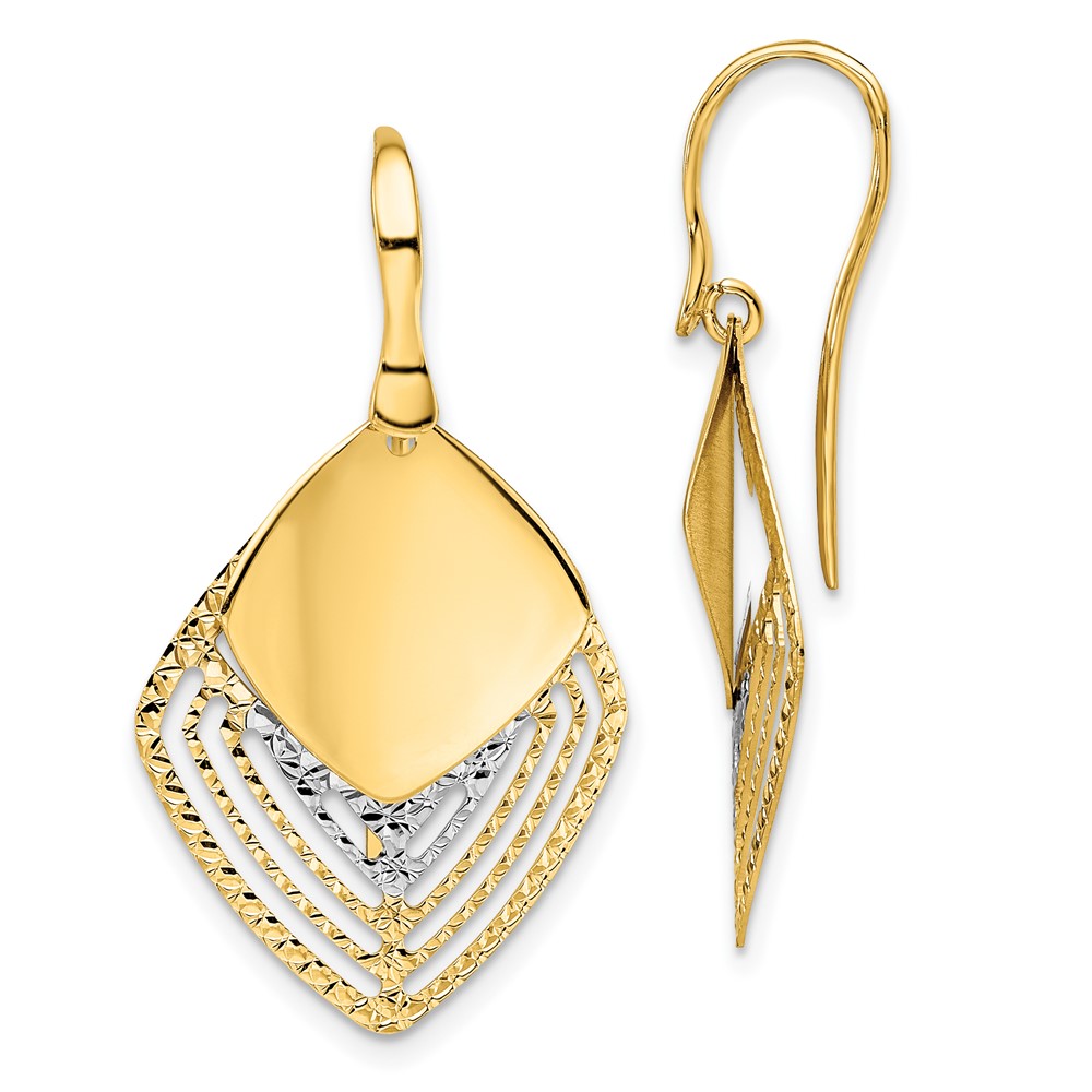 14K White Gold Polished Dangle Earrings Brummitt Jewelry Design Studio LLC Raleigh, NC