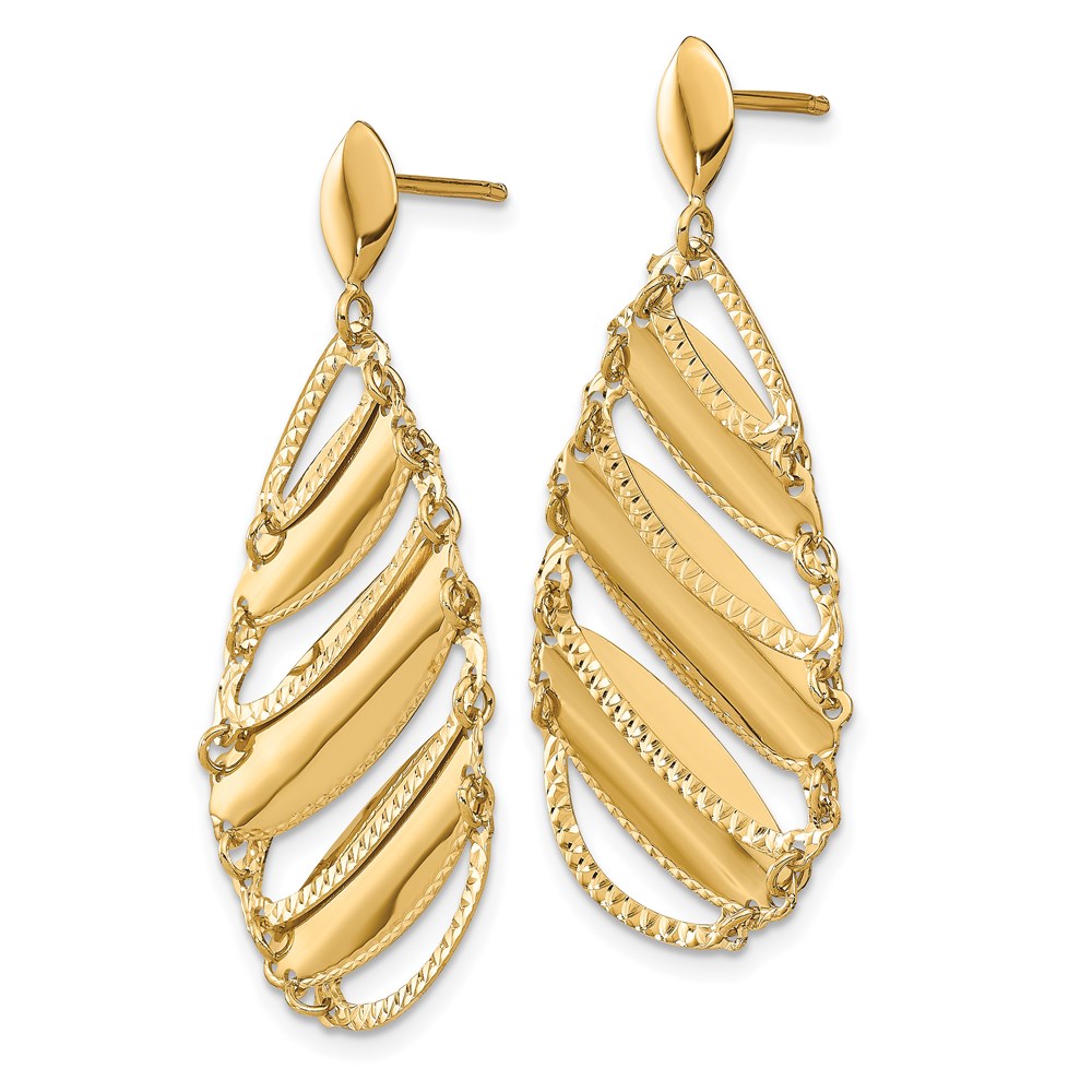 14K Yellow Gold Polished Dangle Earrings Image 2 Brummitt Jewelry Design Studio LLC Raleigh, NC