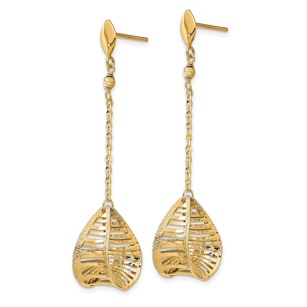 14K Yellow Gold Polished Dangle Earrings Image 2 Raleigh Diamond Fine Jewelry Raleigh, NC