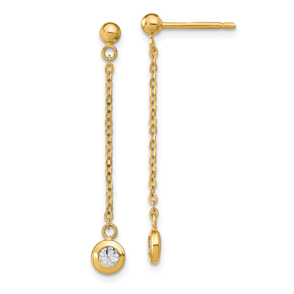 14K Two-Tone Gold Polished Dangle Earrings Brummitt Jewelry Design Studio LLC Raleigh, NC