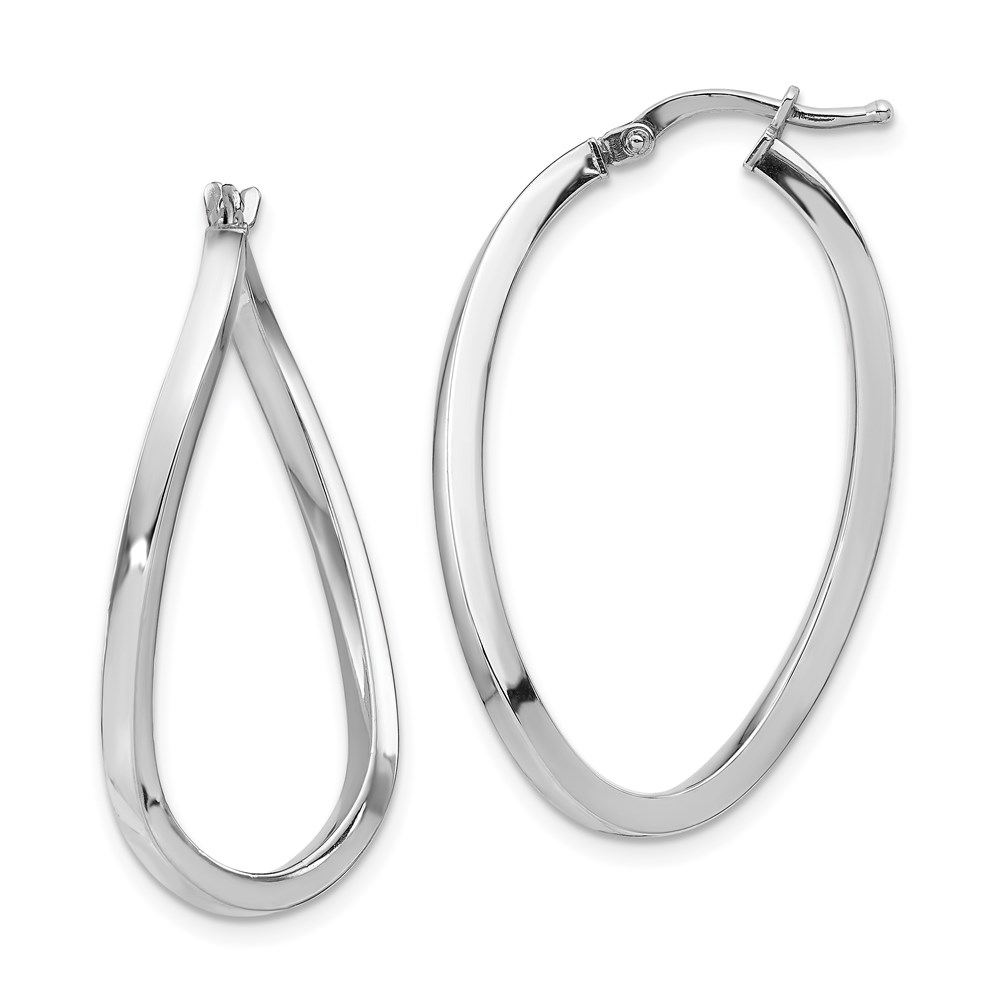 white gold polished hoop earrings