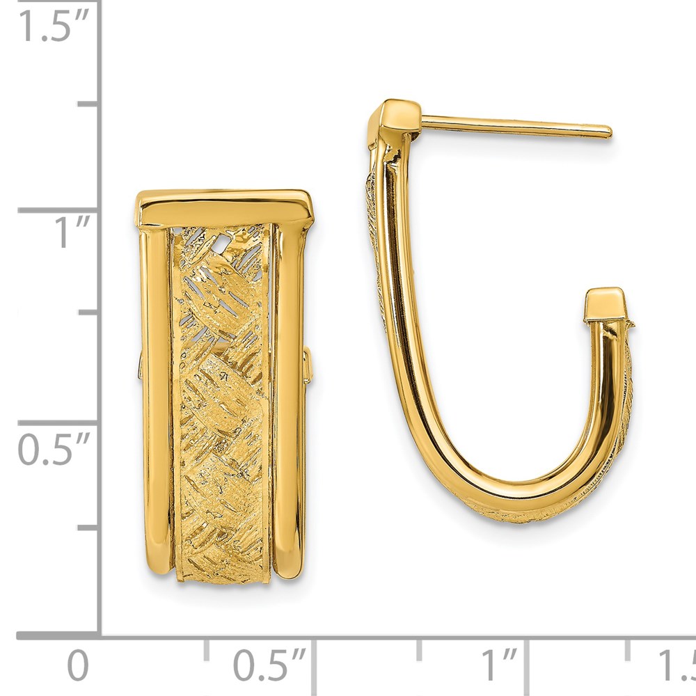 14K Yellow Gold Textured Earrings Image 3 Brummitt Jewelry Design Studio LLC Raleigh, NC