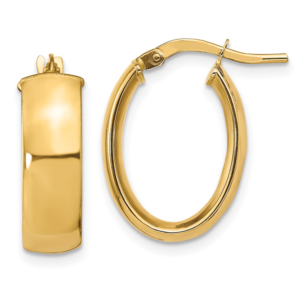 14k gold polished hoop earrings