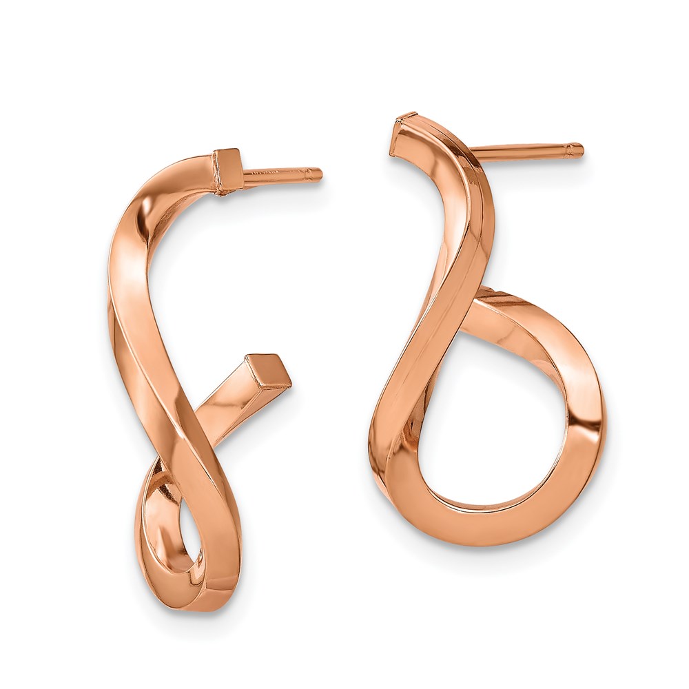 14K Rose Gold Polished Dangle Earrings Image 2 Brummitt Jewelry Design Studio LLC Raleigh, NC