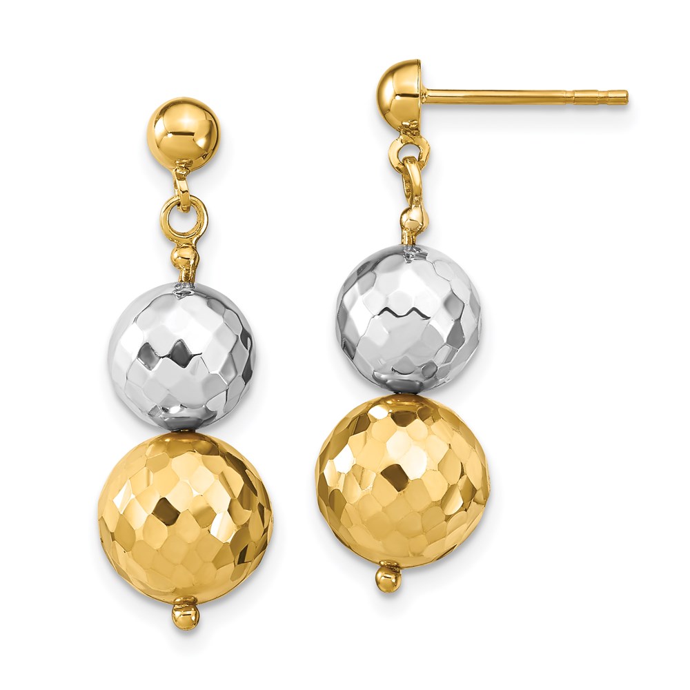 14K White Gold Polished Dangle Earrings Raleigh Diamond Fine Jewelry Raleigh, NC