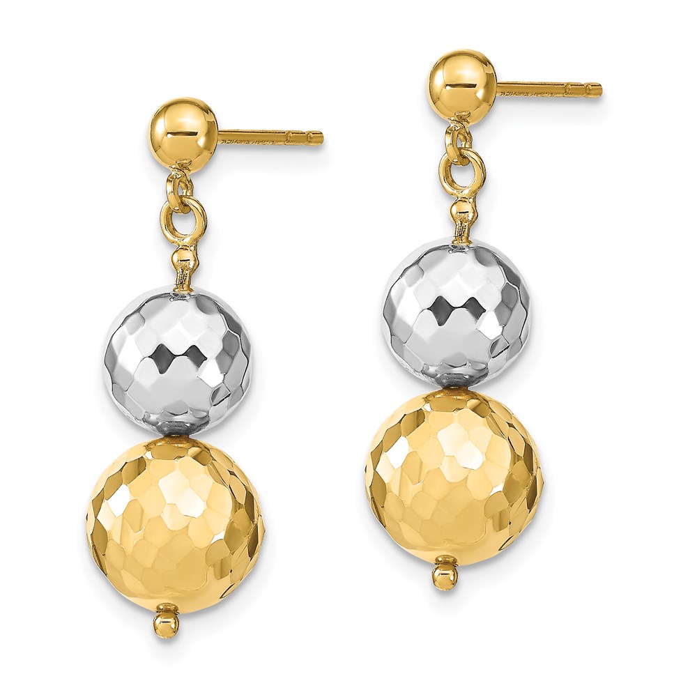 14K White Gold Polished Dangle Earrings Image 2 Raleigh Diamond Fine Jewelry Raleigh, NC