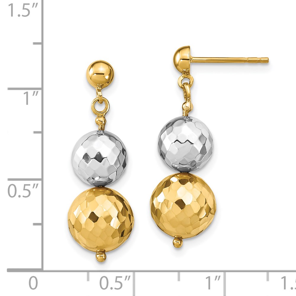 14K White Gold Polished Dangle Earrings Image 3 Brummitt Jewelry Design Studio LLC Raleigh, NC