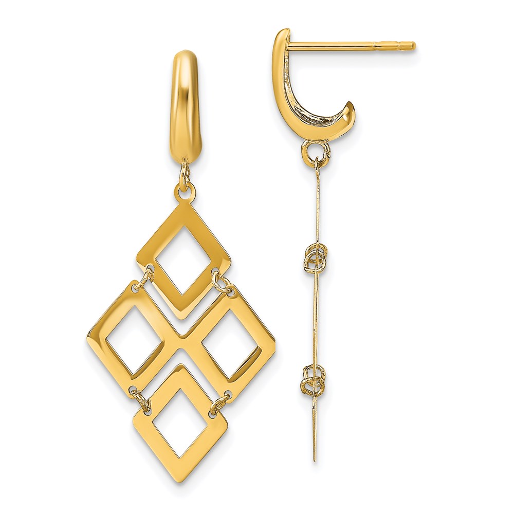 14K Yellow Gold Polished Dangle Earrings Raleigh Diamond Fine Jewelry Raleigh, NC