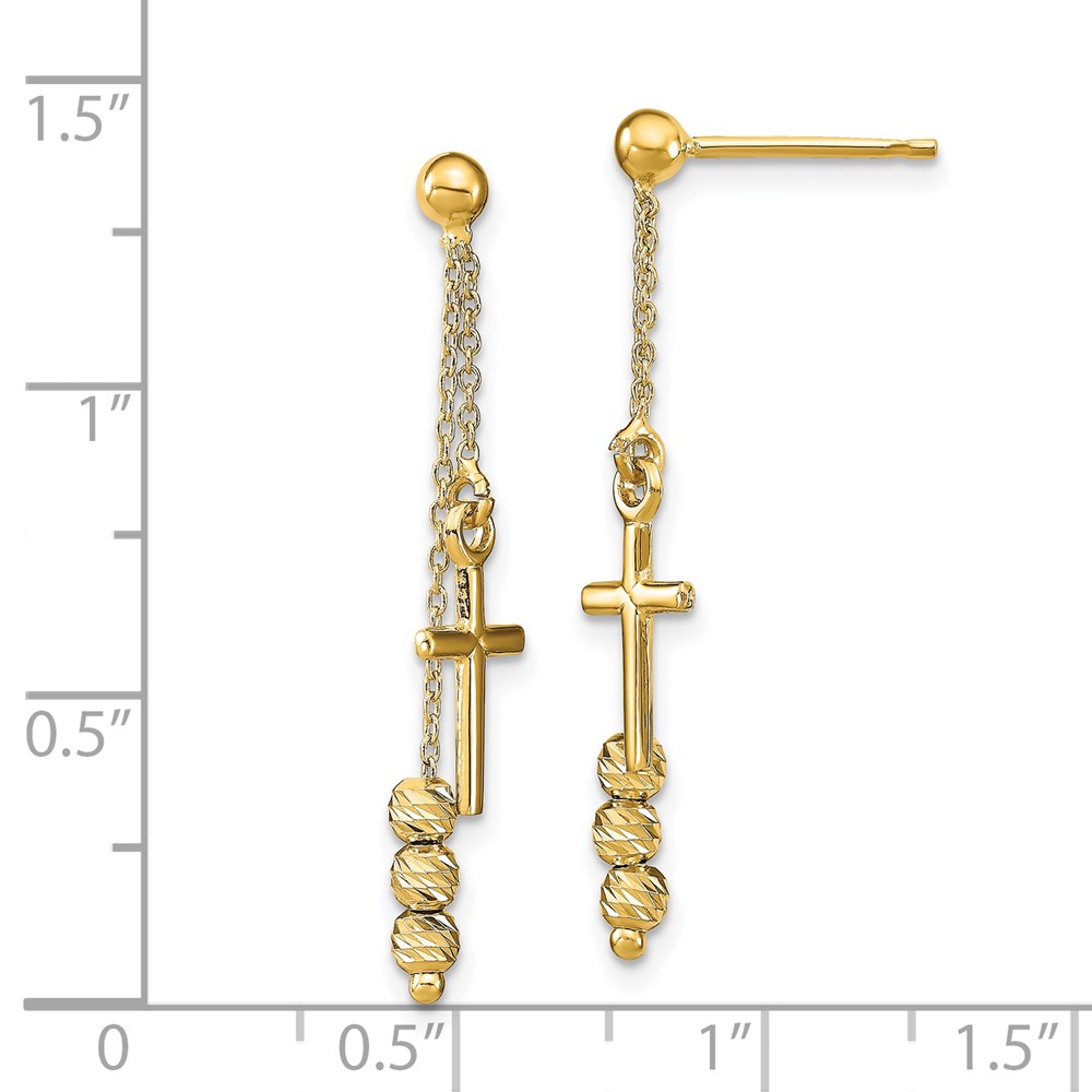 14K Yellow Gold Polished Dangle Earrings Image 3 Brummitt Jewelry Design Studio LLC Raleigh, NC