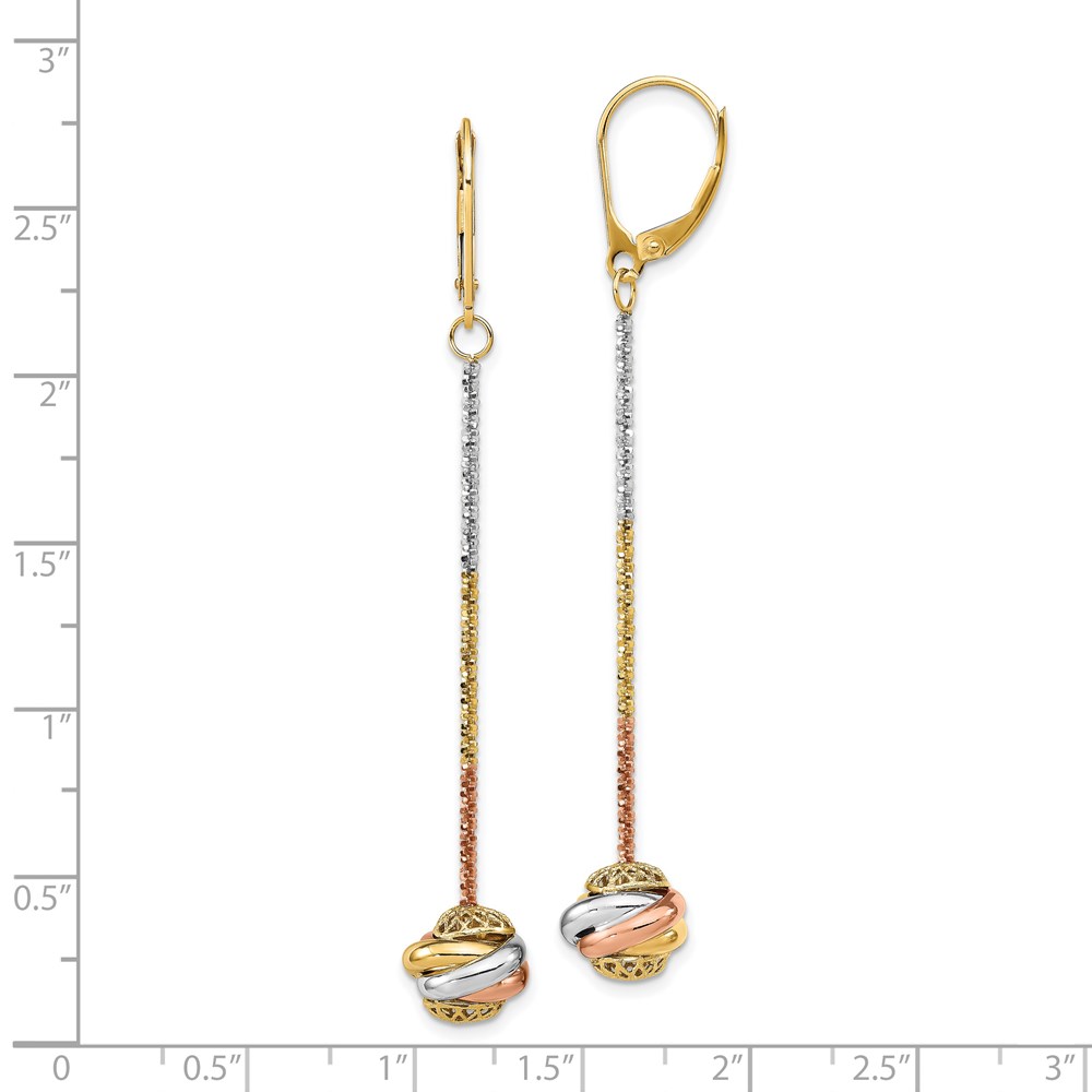 14K Tri-Color Gold Polished Earrings Image 3 Brummitt Jewelry Design Studio LLC Raleigh, NC