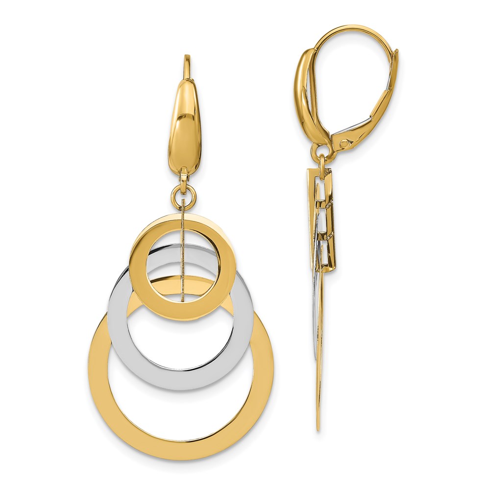 14K Two-Tone Gold Polished Earrings Brummitt Jewelry Design Studio LLC Raleigh, NC