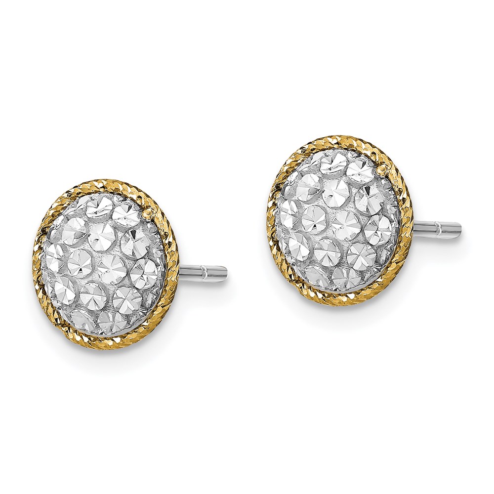 14K Two-Tone Gold Earrings Image 2 Raleigh Diamond Fine Jewelry Raleigh, NC
