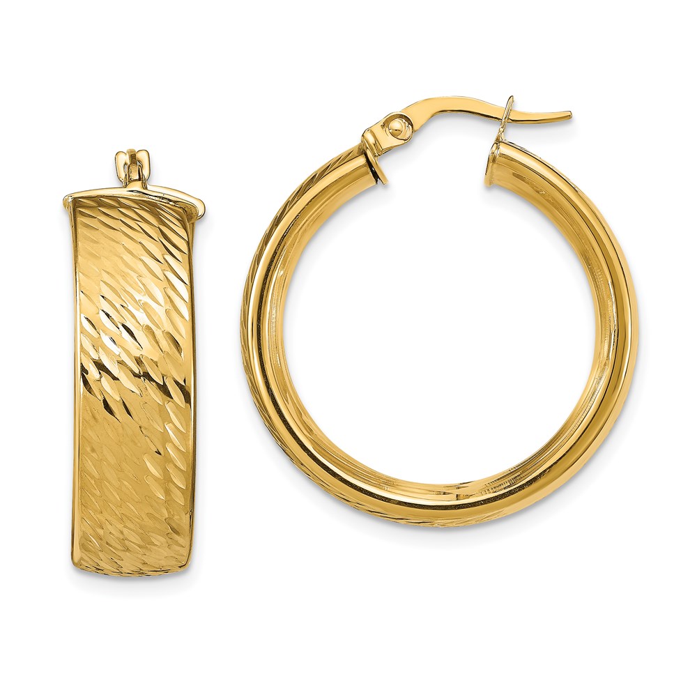 14K Yellow Gold Polished Hoop Earrings Brummitt Jewelry Design Studio LLC Raleigh, NC