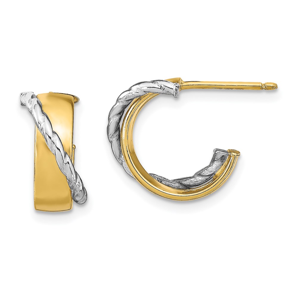 14K White Gold Polished Textured Earrings Brummitt Jewelry Design Studio LLC Raleigh, NC