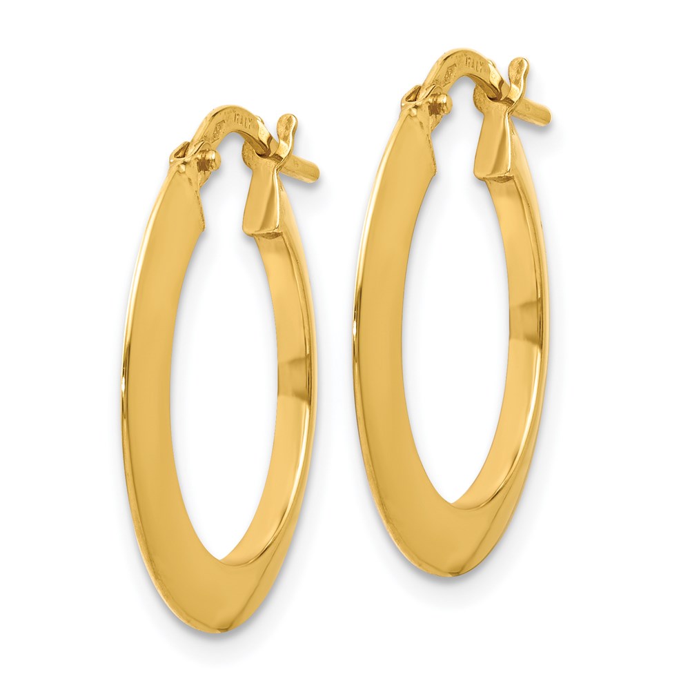 FB Jewels 14K Yellow Gold Cubic Zirconia CZ Dangle Huggie Endless Hoop Womens Earrings 30MM X 7MM 