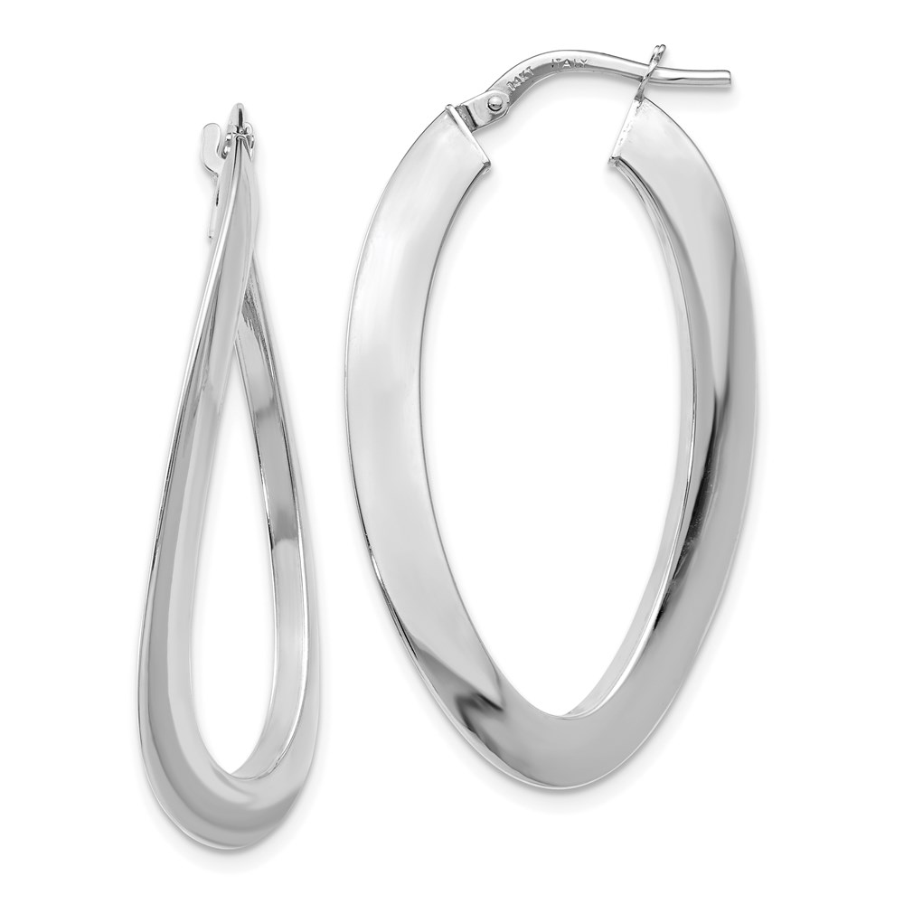 white gold polished hoop earrings