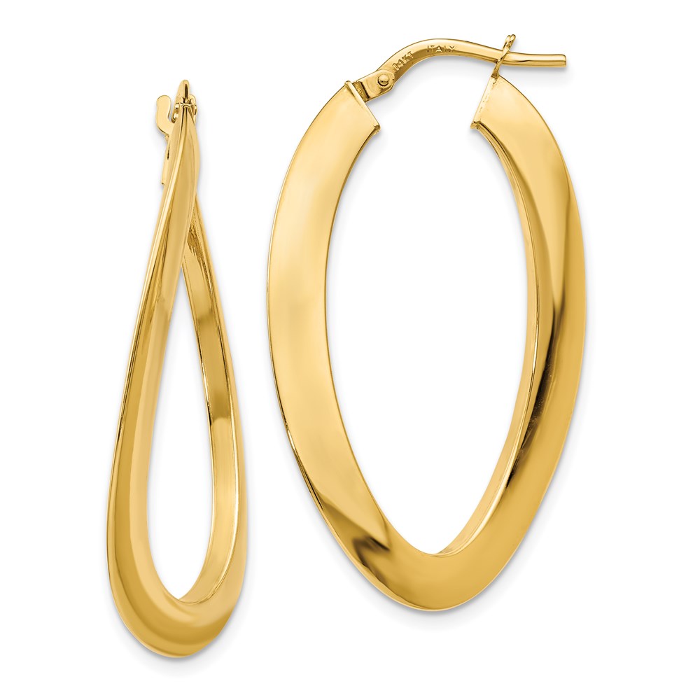 14k gold polished hoop earrings