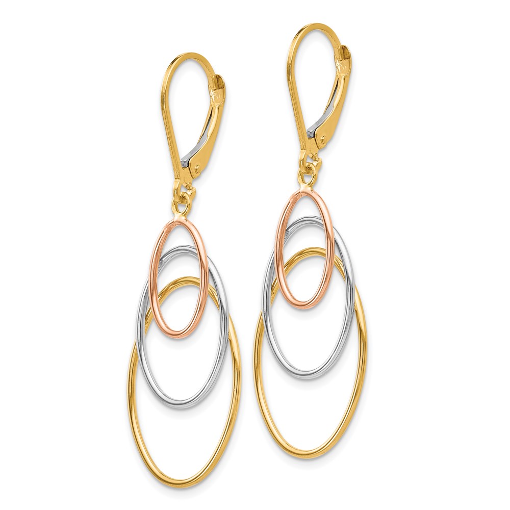14K Tri-Color Gold Earrings Image 2 Brummitt Jewelry Design Studio LLC Raleigh, NC