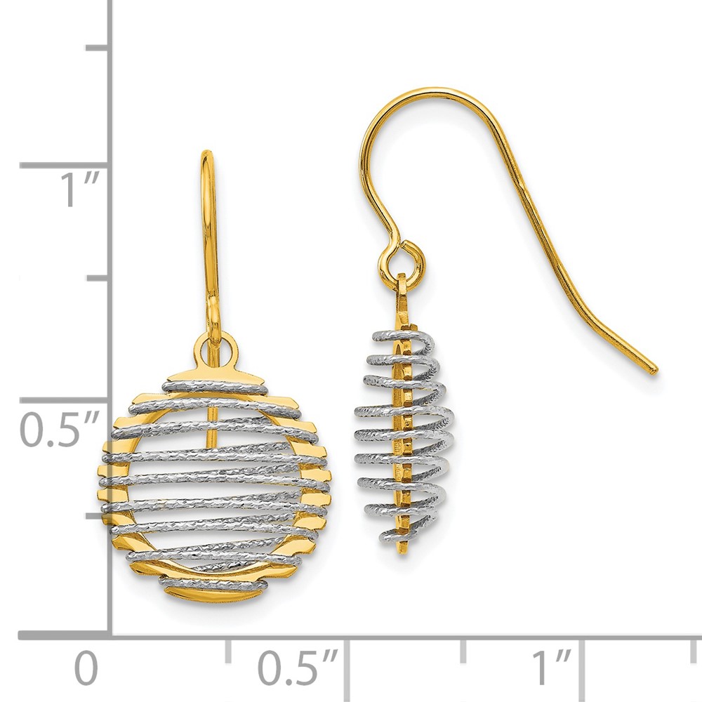14K Two-Tone Gold Dangle Earrings Image 3 Brummitt Jewelry Design Studio LLC Raleigh, NC
