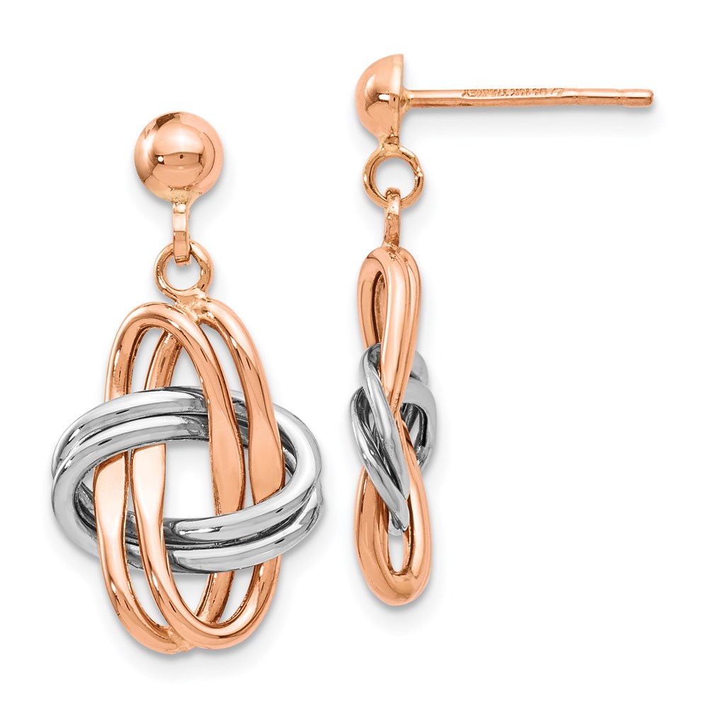 14K Two-Tone Gold Polished Dangle Earrings Brummitt Jewelry Design Studio LLC Raleigh, NC