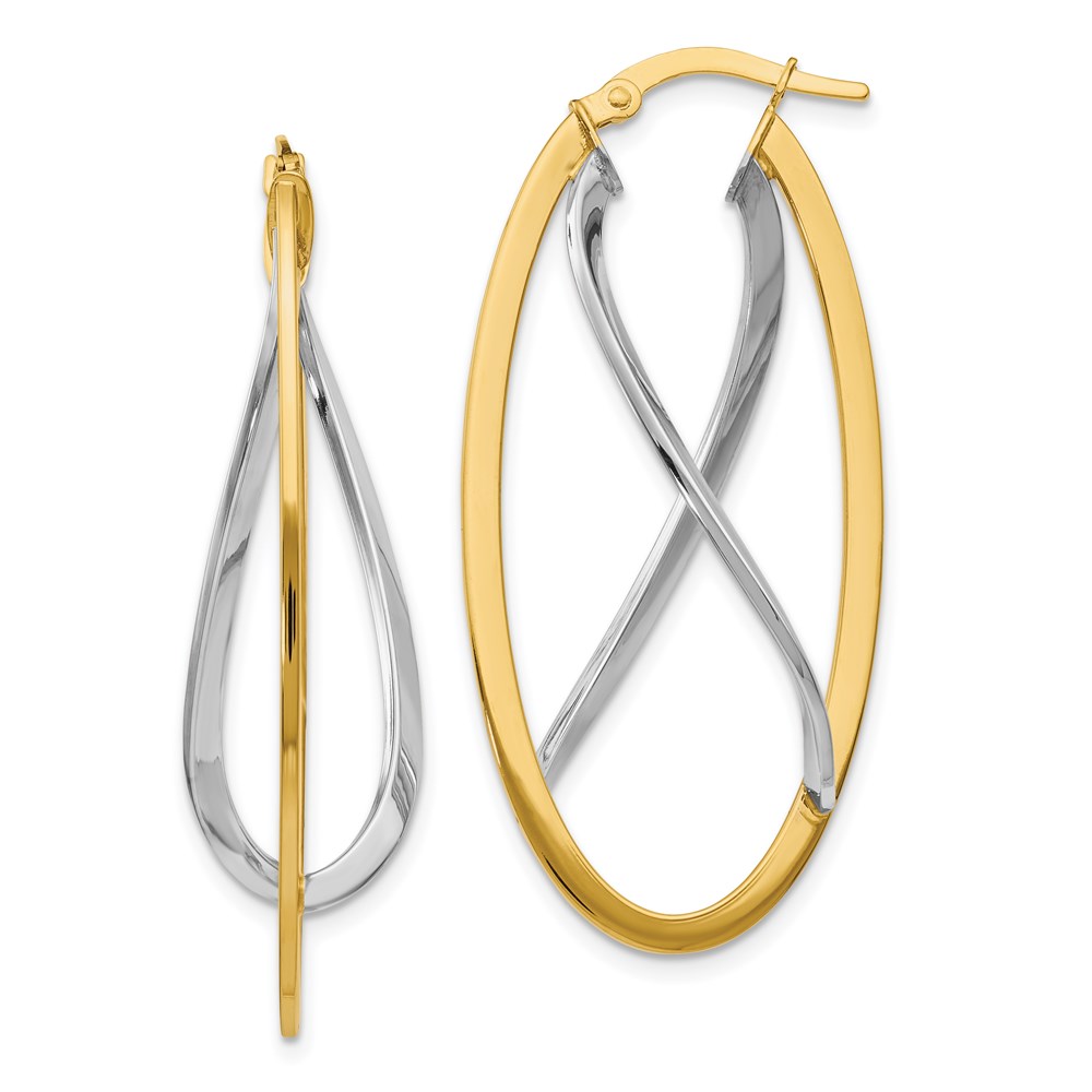 14K Two-Tone Gold Polished Hoop Earrings Brummitt Jewelry Design Studio LLC Raleigh, NC