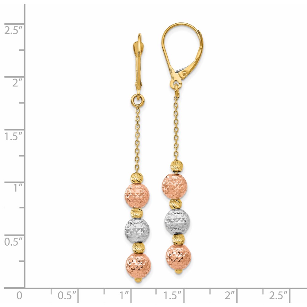 14K Tri-Color Gold Earrings Image 3 Brummitt Jewelry Design Studio LLC Raleigh, NC