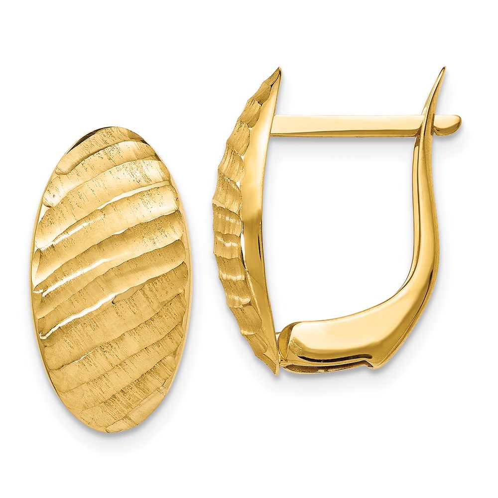 14K Yellow Gold Textured Hoop Earrings Brummitt Jewelry Design Studio LLC Raleigh, NC