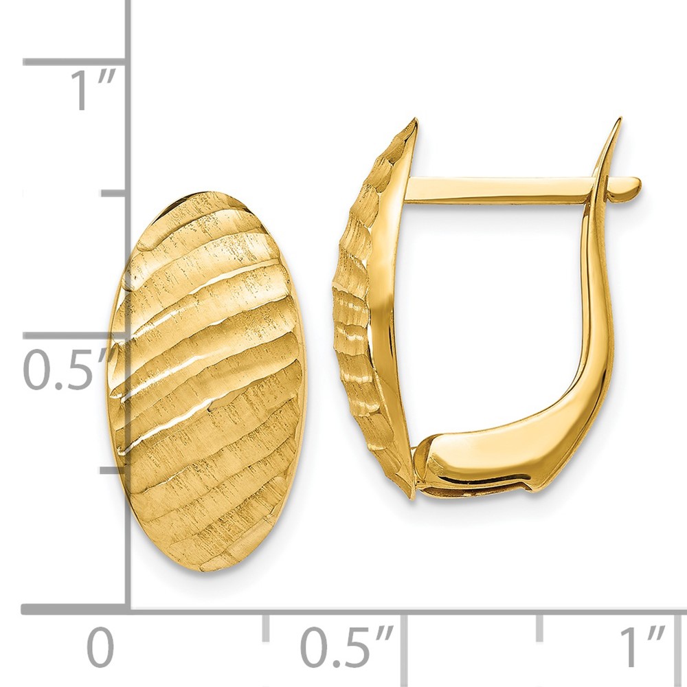 14K Yellow Gold Textured Hoop Earrings Image 3 Brummitt Jewelry Design Studio LLC Raleigh, NC
