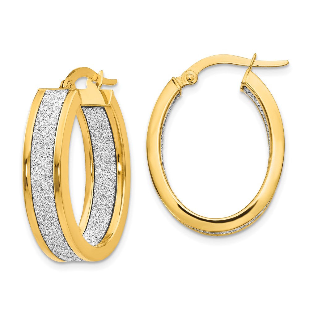 14k gold polished hoop earrings