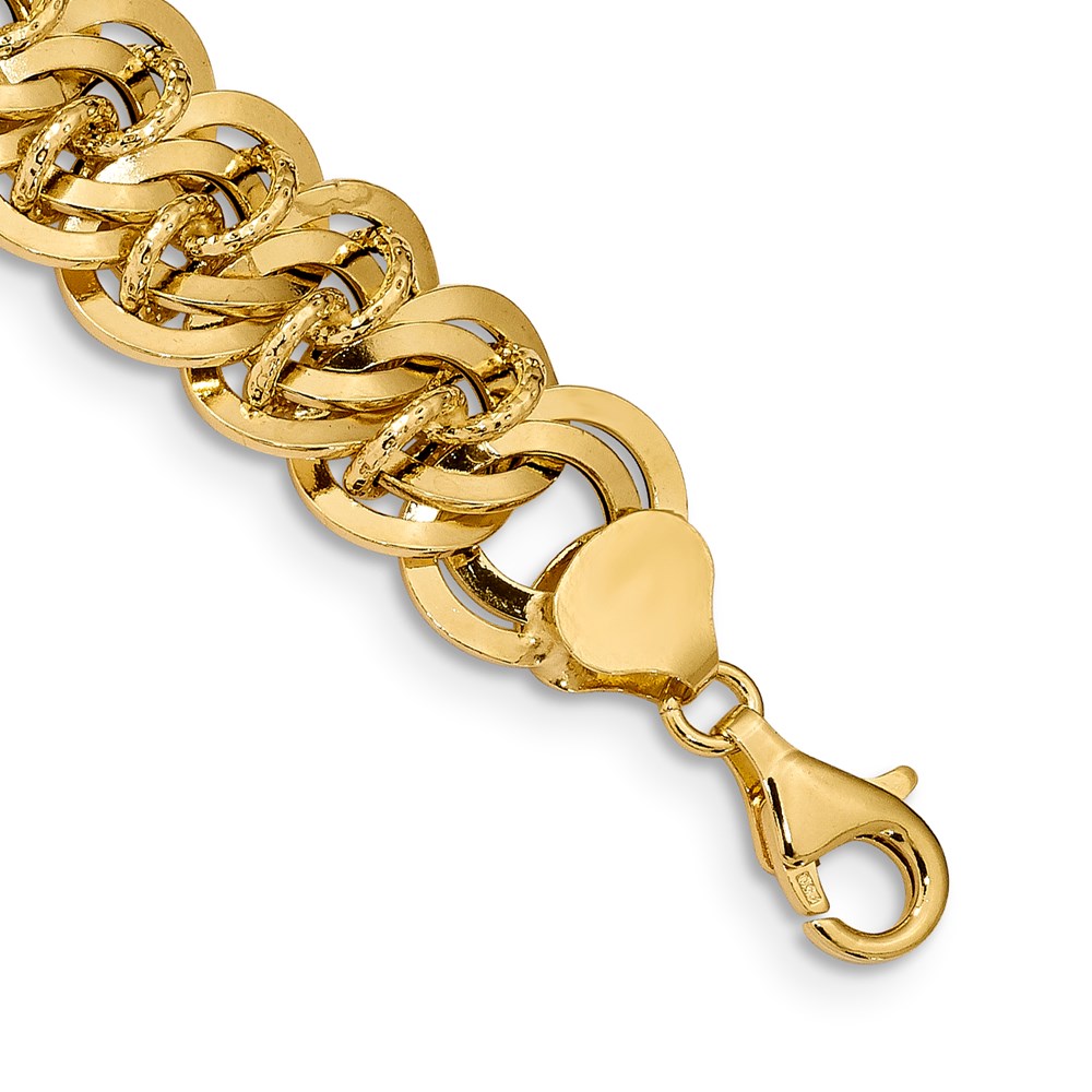 14K Yellow Gold Polished Textured Necklace Image 2 Raleigh Diamond Fine Jewelry Raleigh, NC