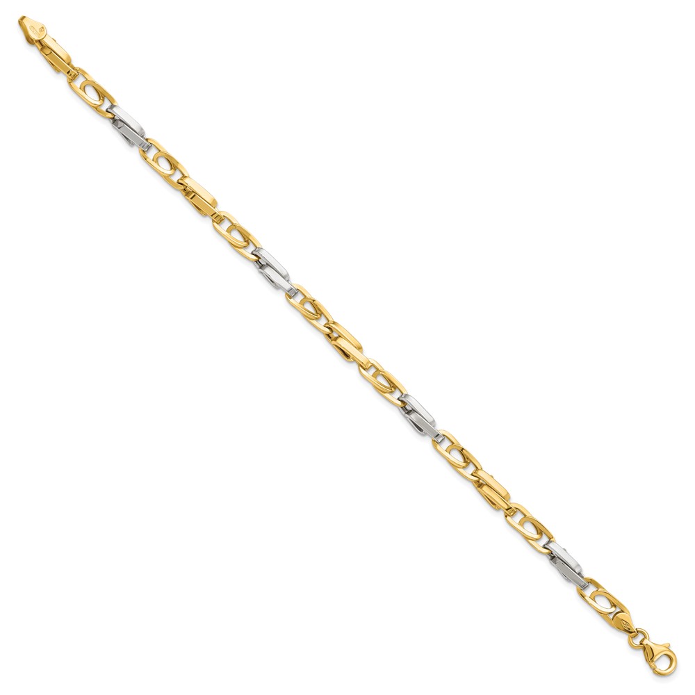 14K Two-Tone Gold Polished Link Bracelet Image 2 Johnson Jewellers Lindsay, ON