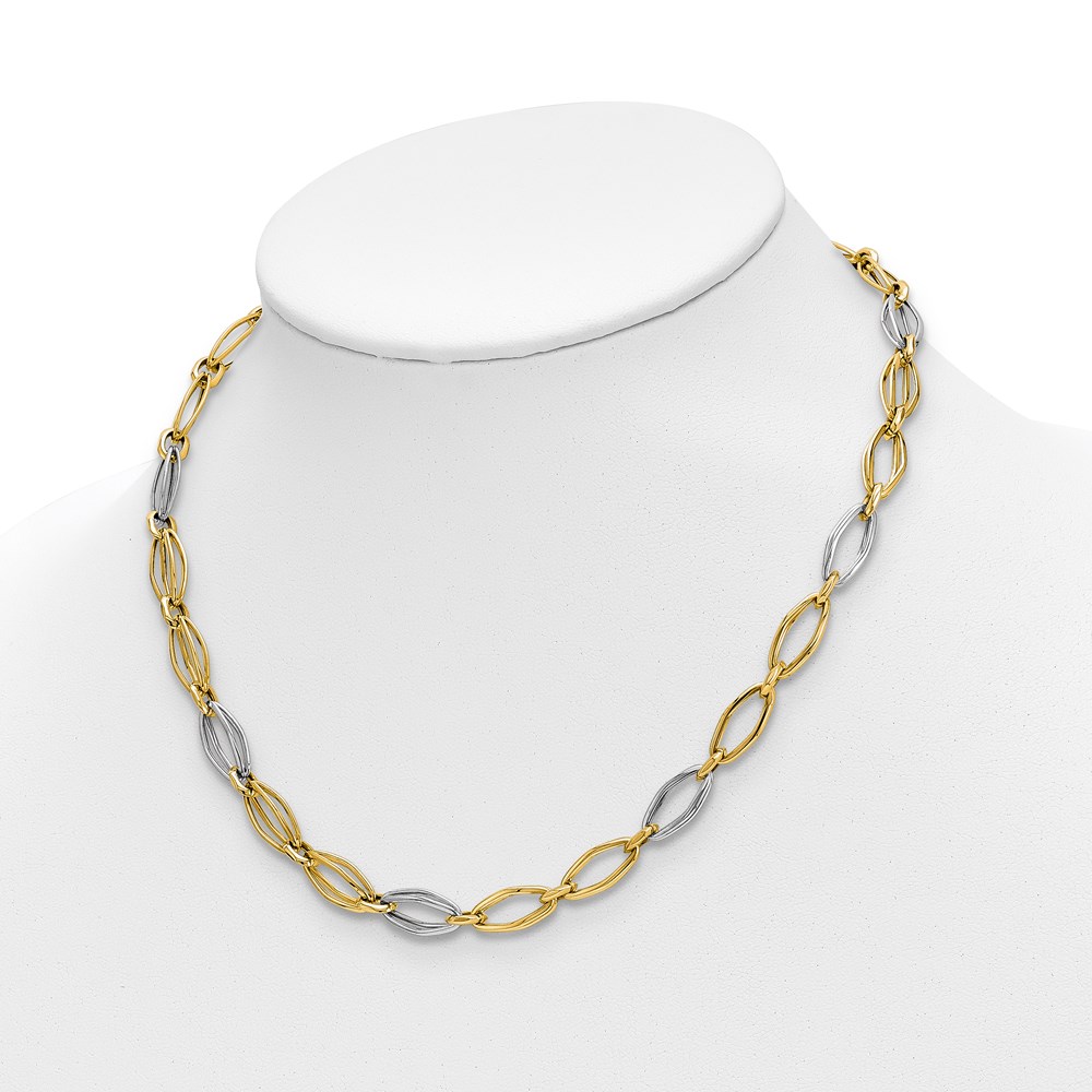 14K Two-Tone Gold Polished Necklace Image 4 Johnson Jewellers Lindsay, ON
