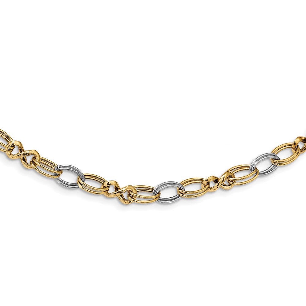 14K Two-Tone Gold Polished Necklace Raleigh Diamond Fine Jewelry Raleigh, NC