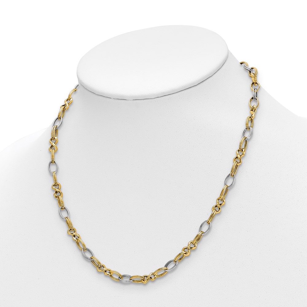 14K Two-Tone Gold Polished Necklace Image 4 Raleigh Diamond Fine Jewelry Raleigh, NC