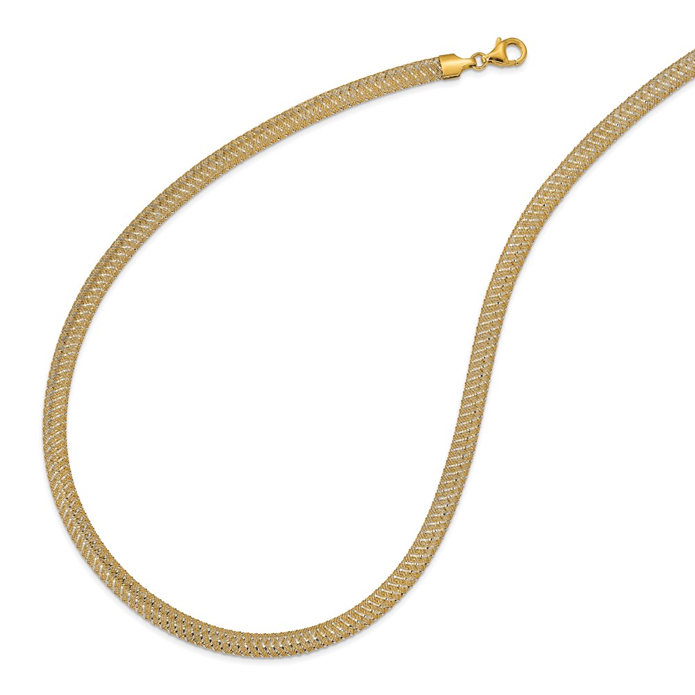 14K Two-Tone Gold Polished Necklace Image 2 Raleigh Diamond Fine Jewelry Raleigh, NC