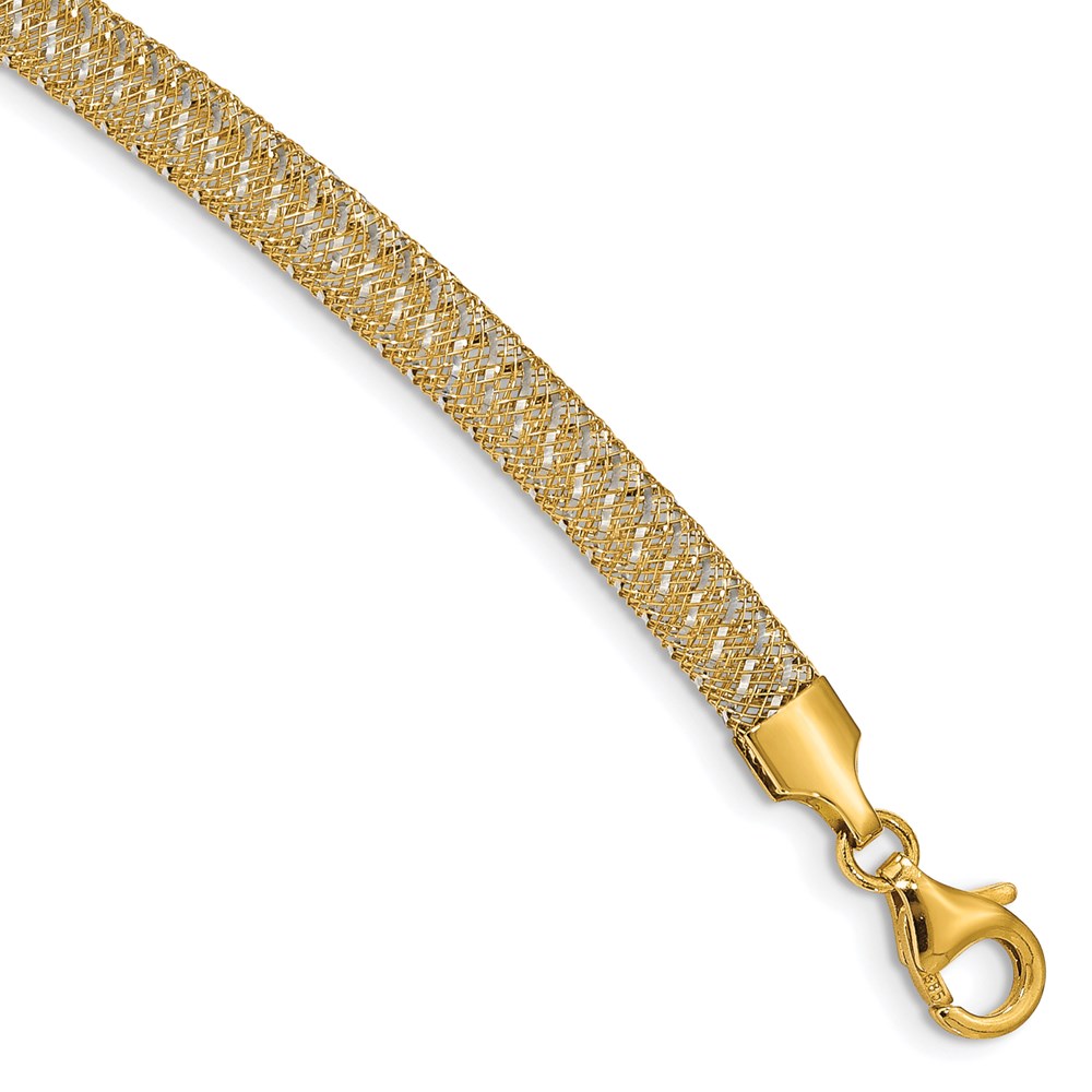 14K Two-Tone Gold Polished Necklace Image 3 Raleigh Diamond Fine Jewelry Raleigh, NC