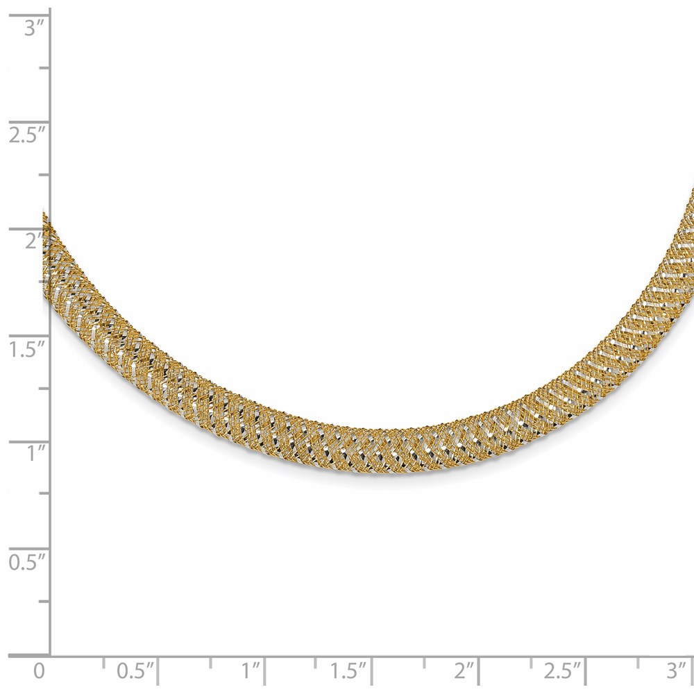 14K Two-Tone Gold Polished Necklace Image 4 Raleigh Diamond Fine Jewelry Raleigh, NC