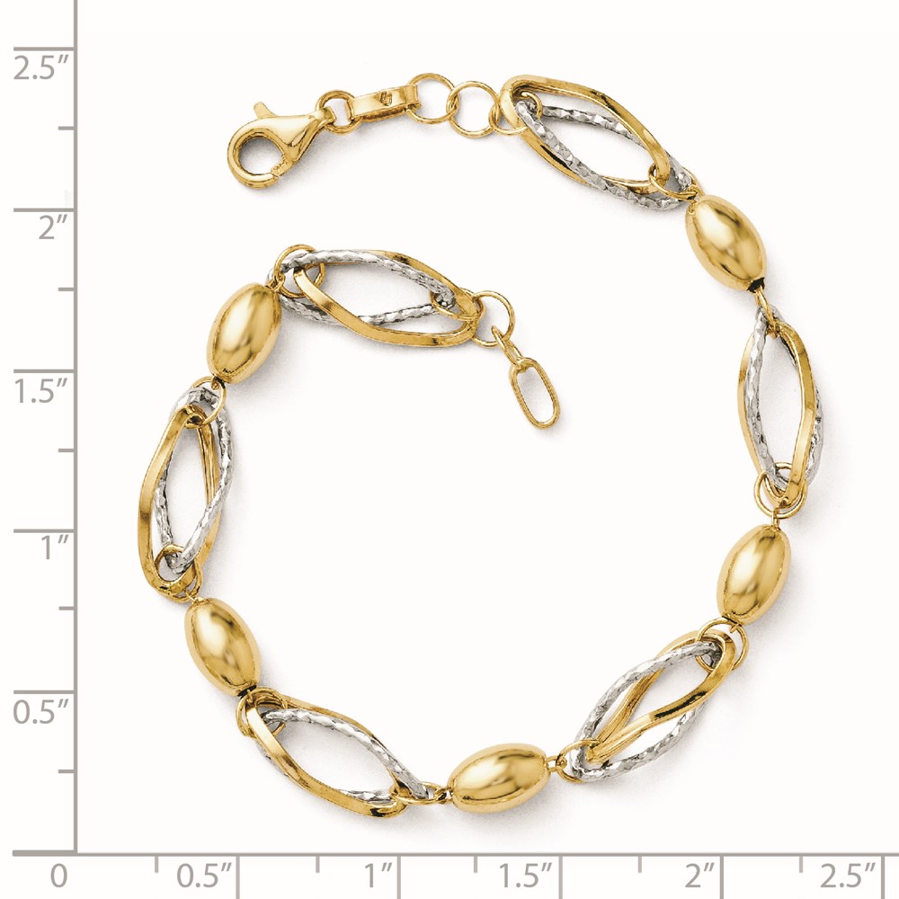 14K Two-Tone Gold Polished Bracelet Image 2 Lennon's W.B. Wilcox Jewelers New Hartford, NY