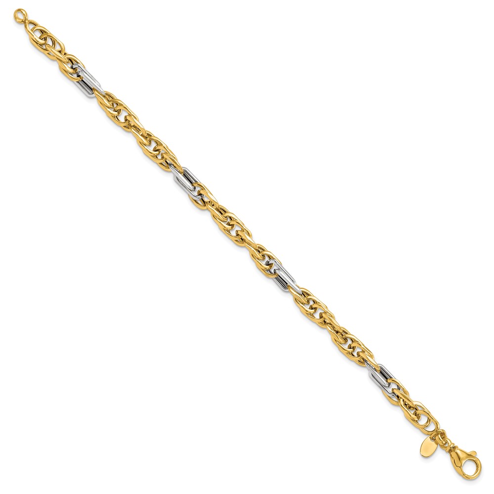 14K Two-Tone Gold Polished Men's Bracelet Image 2 Johnson Jewellers Lindsay, ON