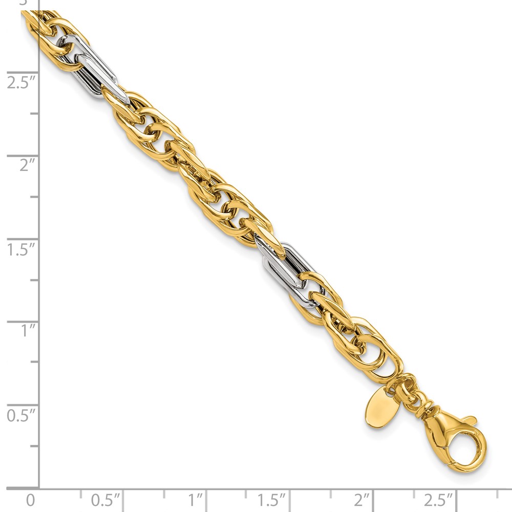 14K Two-Tone Gold Polished Men's Bracelet Image 3 Johnson Jewellers Lindsay, ON